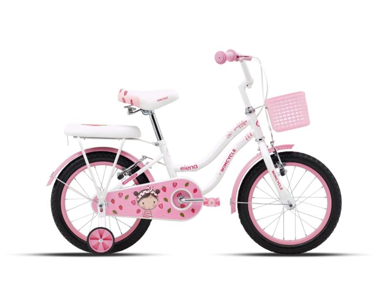 MY23 Sepeda Anak Perempuan Wimcycle ELENA STRAWBERRY WHITE 16"