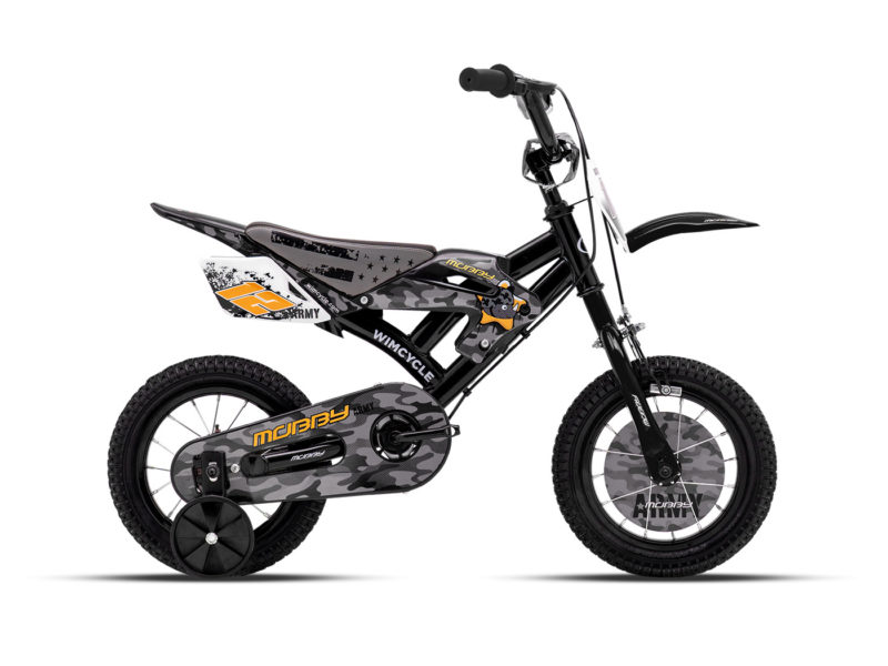 Sepeda anak moto cross Wimcycle Mobby Army Red